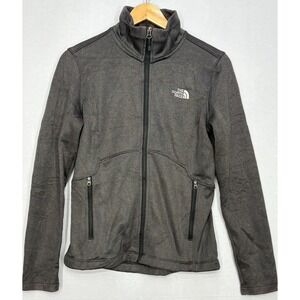 The North Face Agave Fleece Jacket Womens Dark Gray Stretch‎ Full Zip Classic S